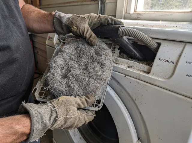 Cleaning Dryer Lint Trap in Sudbury