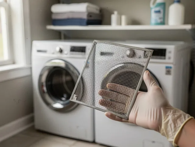 Sudbury Dryer Vent Cleaning specialist performing detailed lint trap cleaning service in Sudbury